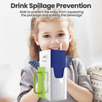 Milk Carton Holder with Handle 8x5cm Reusable Juice Box Holder No Squeeze Adjustable Food Pouch and Milk Box Rack for Kids No Spill