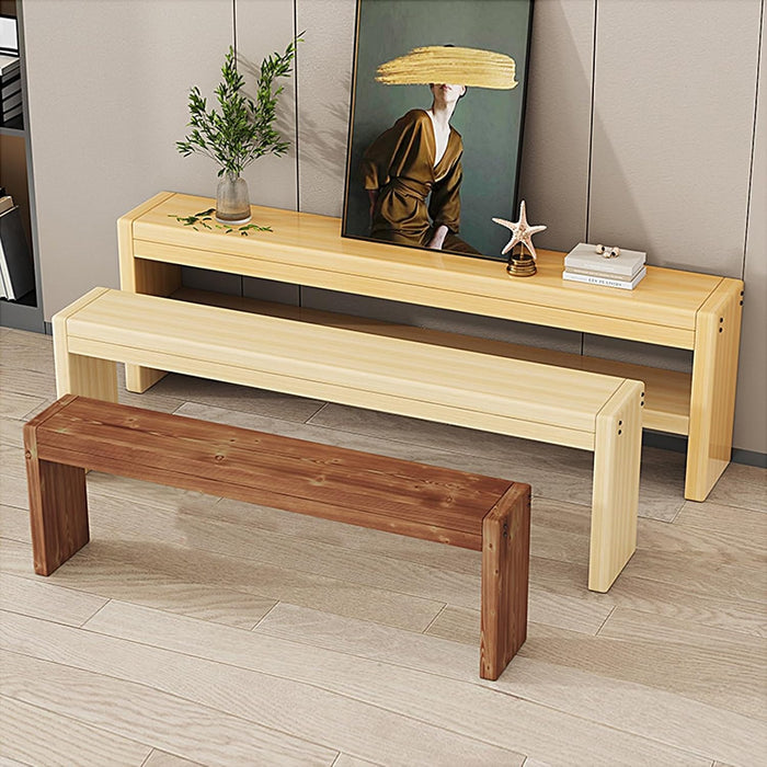 Skinny Wooden Entryway Bench, Farmhouse Narrow Entryway, Dining Bench, Wood Bench for end of Bed for Bedroom, Living Room, Hallway(Brown,60cm/24in-2)
