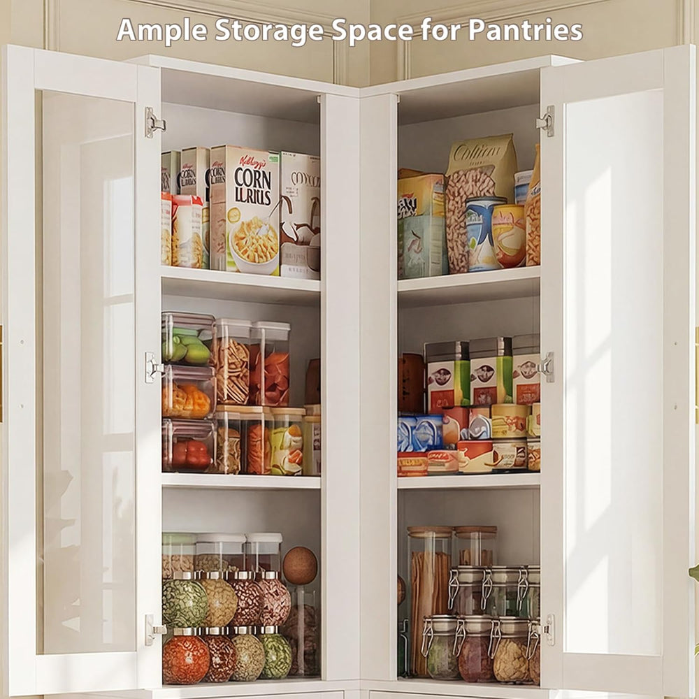Armocity Corner Pantry Cabinet with Doors, 70" Tall Corner Storage Cabin...