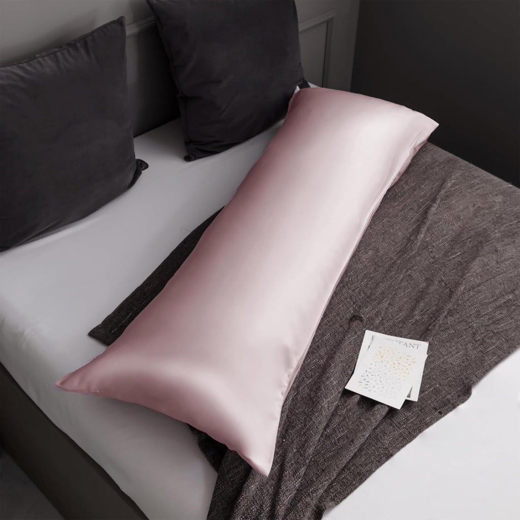 TELUS Body Cooling Pillow Case Cover, Bamboo Rayon & Lyocell Pillowcase with Zipper Closure, Breathable Pillow Case for Hot Sleepers and Night Sweats, 20x54 inches, Light Pink