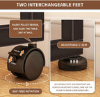 Mobile Foldable Desk w/ 6 Wheels,Portable Rolling Small Computer Desk w/Storage Shelves, Folding desks for Small Spaces, Computer Table for Home Office Bedroom Living Room-Brown