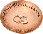 22 Year Wedding Anniversary Copper Gifts 22th Gifts 4" Copper Jewelry Tray Engraved Decorative Dish for Couple Him or Her