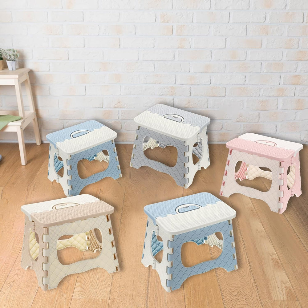 uxcell 9" Folding Step Stool for Adults 275 lbs Capacity Non-Slip Step S...