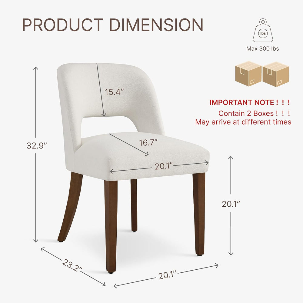 KISLOT Upholstered Dining Chairs Set of 4, Modern Armless Kitchen Chairs with...