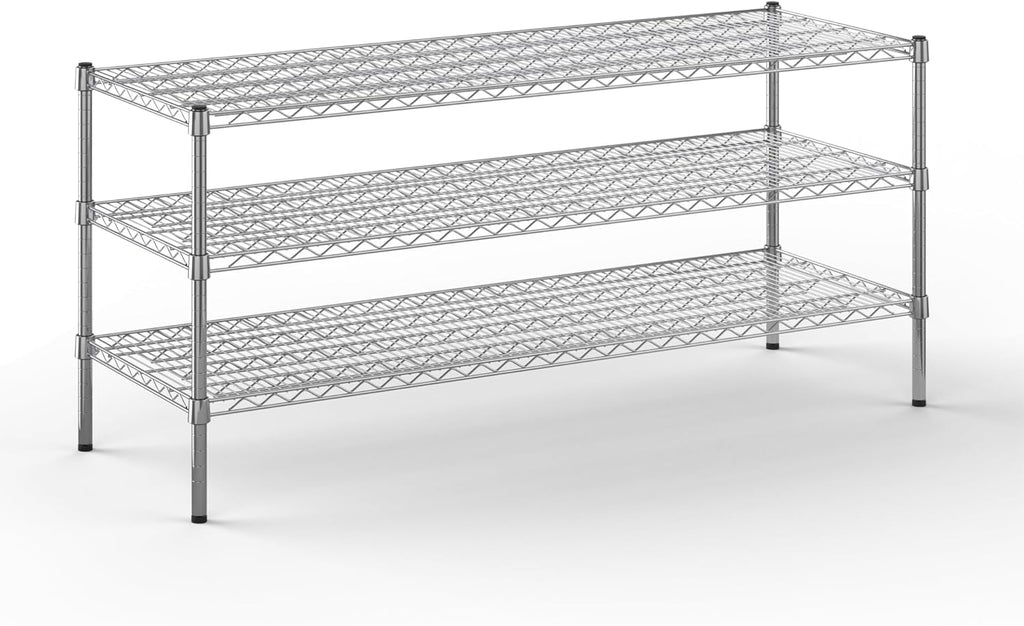 21" Deep x 60" Wide x 27" Height Wire Shelving Kit | 3-Tier | NSF Commercial Storage Rack Unit