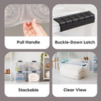 IRIS USA 94 Qt Stackable Plastic Storage Bins with Lids, 2 Pack - BPA-Free, Made in USA - See-Through Organizing Solution, Latches, Durable Nestable Containers, Secure Pull Handle - Clear
