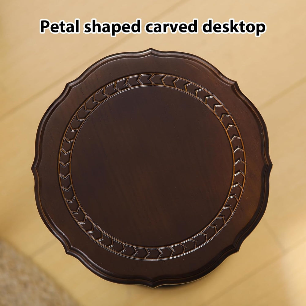 100% Solid Wood Round Side Table, Small Drink Table for Small Spaces, Modern ...