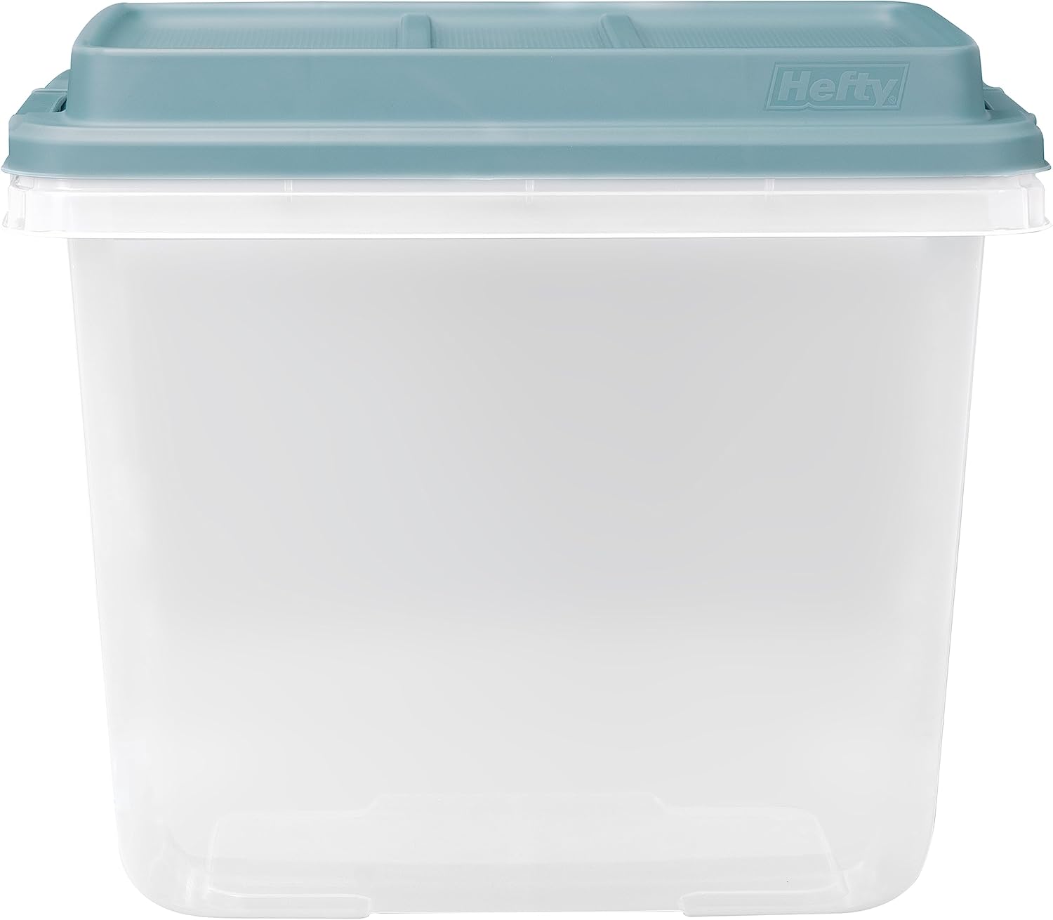 Hefty HI-RISE 32 Qt Stackable Storage Bins with Lids – 6 Pack Clear Plastic Under Bed Storage Containers, Shoe Organizer Boxes with XL Lid-Locking Latches, Comfort-Grip Handles, Durable Double Rim