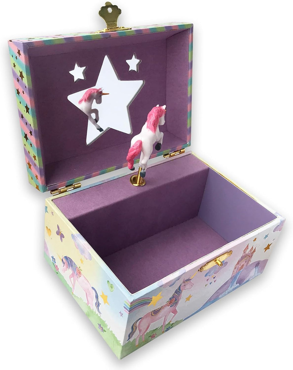 BinkeGG Play [ Twinkle Twinkle Little Star ] (60 Tunes Option) Children Jewelry Box Unicorn Jewelry Music Box for Girls Jewelry Storage Box with Sankyo Musical Box Mechanism
