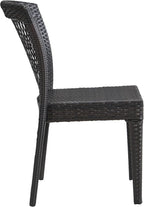 Merax Outdoor Dining Chairs Set of 2,Stackable Chairs with UV-Resistant PE Rattan and Steel Frame for Patio,Garden,Balcony,Supports 400lbs,Brown Multi