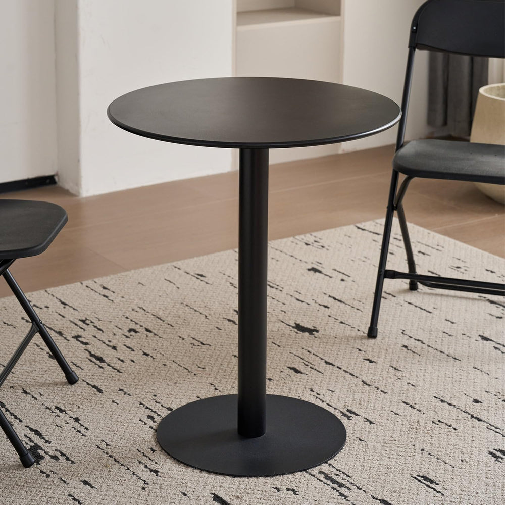 Round Dining Table 24" Circle Tulip Table with Metal Thickened Tabletop ...