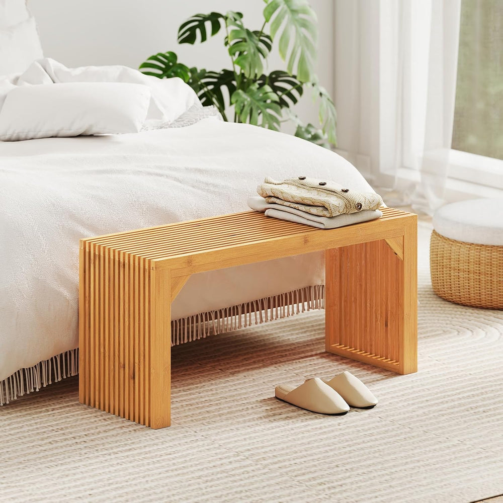 GIANTEX 36" Bamboo Dining Bench, 660Lbs Capacity, 2-Person Kitchen Table...