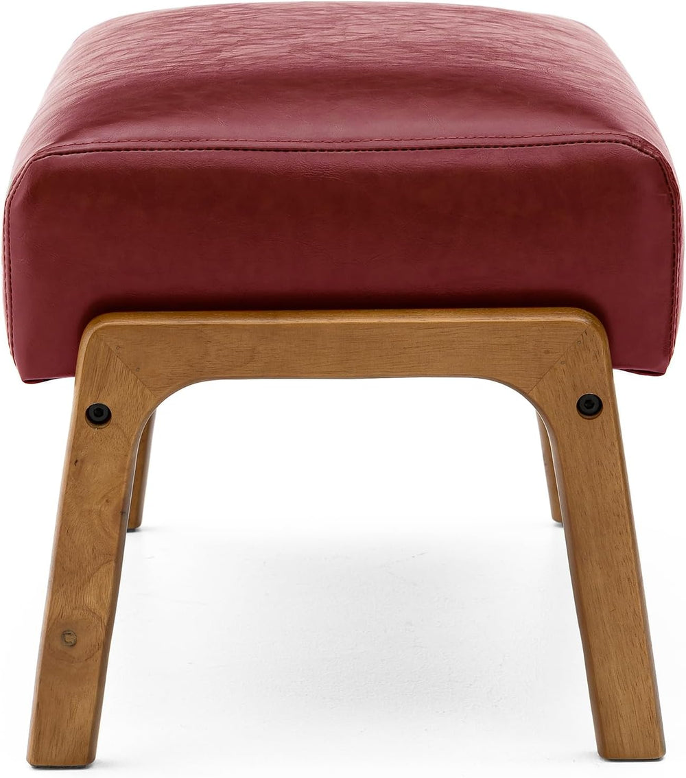 Glitzhome Foot Stool Ottoman, Modern Leatherette Sofa Stool Vanity Chair with...