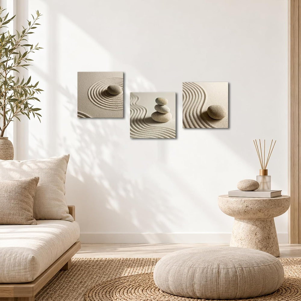 Artsbay Zen Stone Wall Art, Modern Spa Room Wall Decor 12''x12'&#...