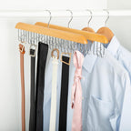 Amazon Basics Wooden Belt Hanger - Natural (Pack of 18)