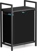 Laundry Sorter with Removable Bag, 16 Gallons Laundry Hamper with Adjustable Feet, Laundry Basket for Laundry Room, Bathroom and Bedroom(Charcoal Black)