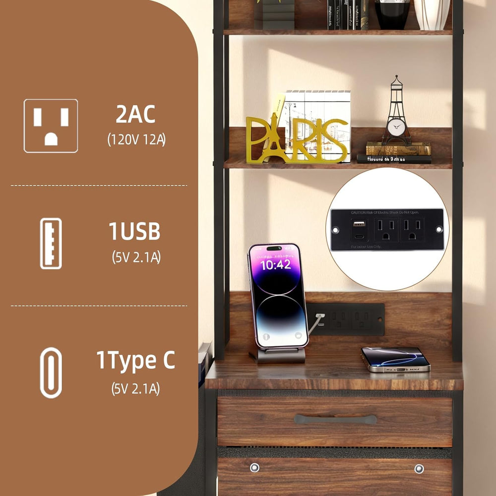 FAHKNS 3 Drawer Vertical Filing Cabinet with Charging Station, 3 Drawer File ...