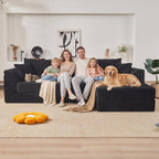 106” Modular Sectional Sofa,Modular Cloud Sofa L-Shaped Cloud Couch with High-Density Foam & Corduroy Fabric,Boneless Couch Deep Seat Couch for Living Room Apartments Bedroom No Assembly Required