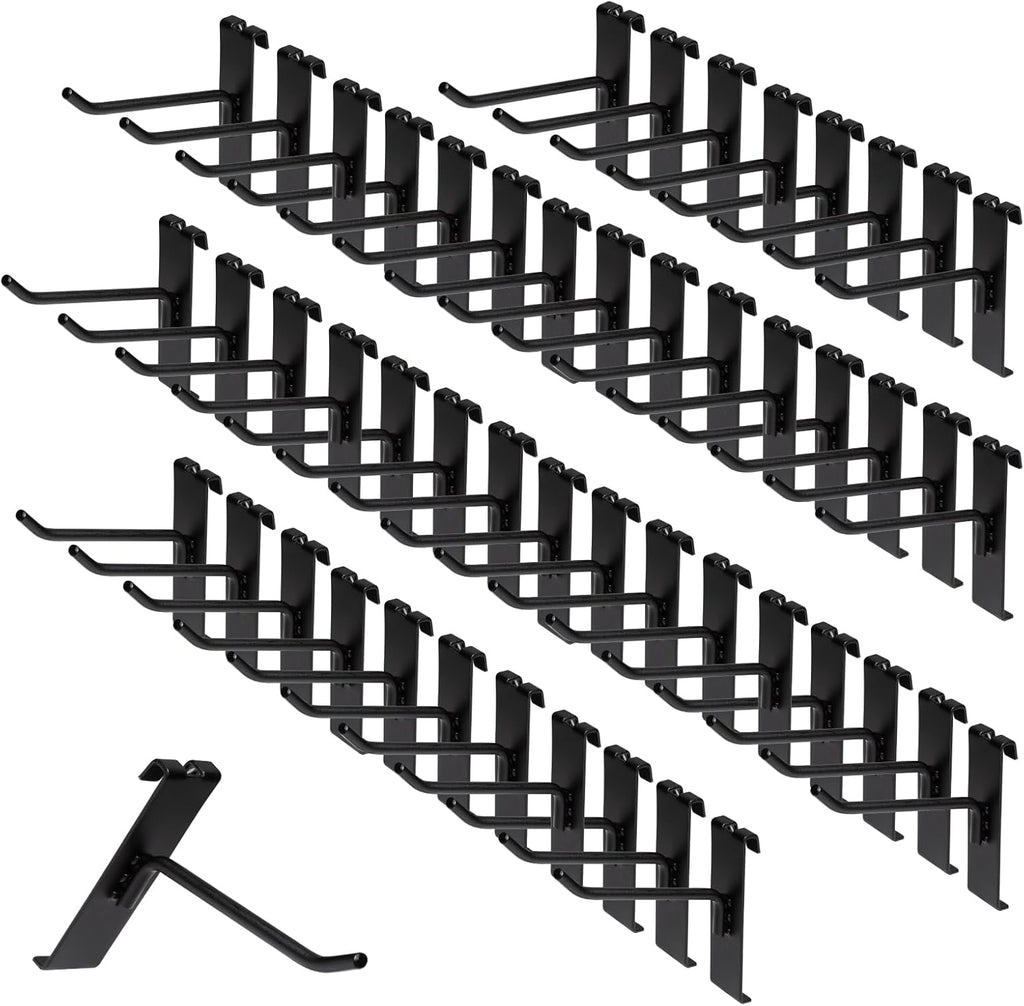 Gridwall Hooks 4 Inch, 100 Pack Grid Wall Hooks, Grid Panel Hooks and Hangers for Retail, Craft Shows, Home Setup, and Customized Display(Black)