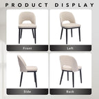 Wooden Dining Chairs Set of 4,Modern Fabric Upholstered Dining Room Chair, Large Dining Room Kitchen Chairs with High Back and Deep Seat, Farmhouse Dinner Chair for Kitchen,Restaurant,Cafe,Beige