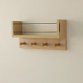 Entrance Coat Rack ，Coat Hooks, Wall-Mounted Wooden Hook Rack, Wall-Mounted Shelves are Very Suitable (Oak Colored Finish-A)
