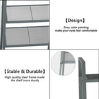 4-Tier Metal Ladder Shelf, Lightweight Bookcase Storage Rack with Open Shelves, Multi-Purpose Display Stand for Plants, Books, Photos and Decor, Gray