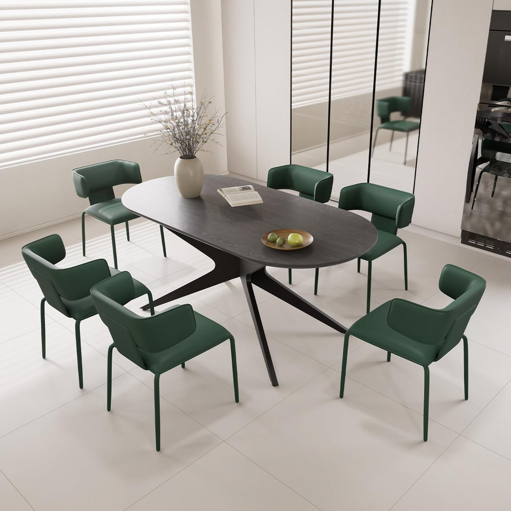 YOUNIKE Upholstered Dining Chair Single Premium Faux Leather Kitchen Dining R...