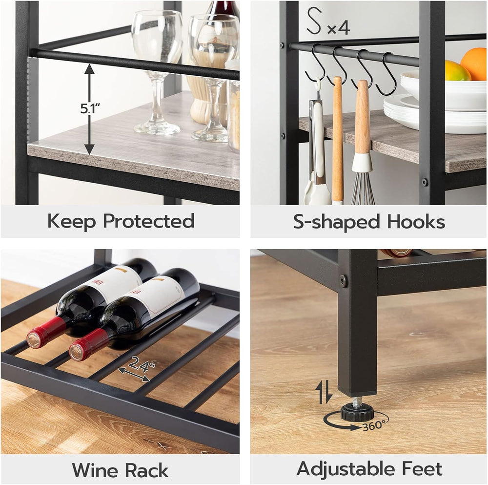 HOOBRO Kitchen Island with Storage, Kitchen Island Table with Power Outlet, 3...