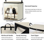 Large Comforter Storage Bag with Zipper,Closet Organizer for Clothes/Blankets/Quilts/Pillows,Fabric Storage Bags with Portable Handles 95L(2-Pack)