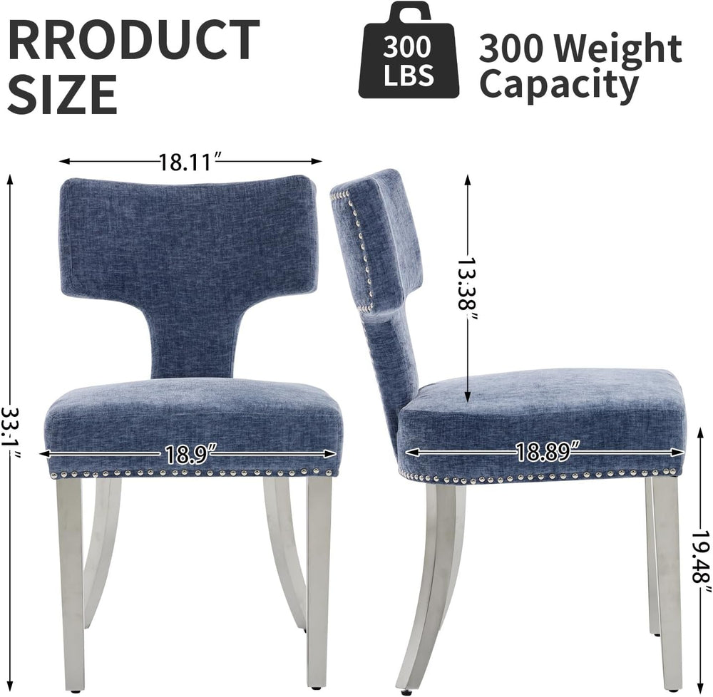 Shenyon Mid Century Modern Dining Chairs Set of 4, Chenille Fabric Upholstere...