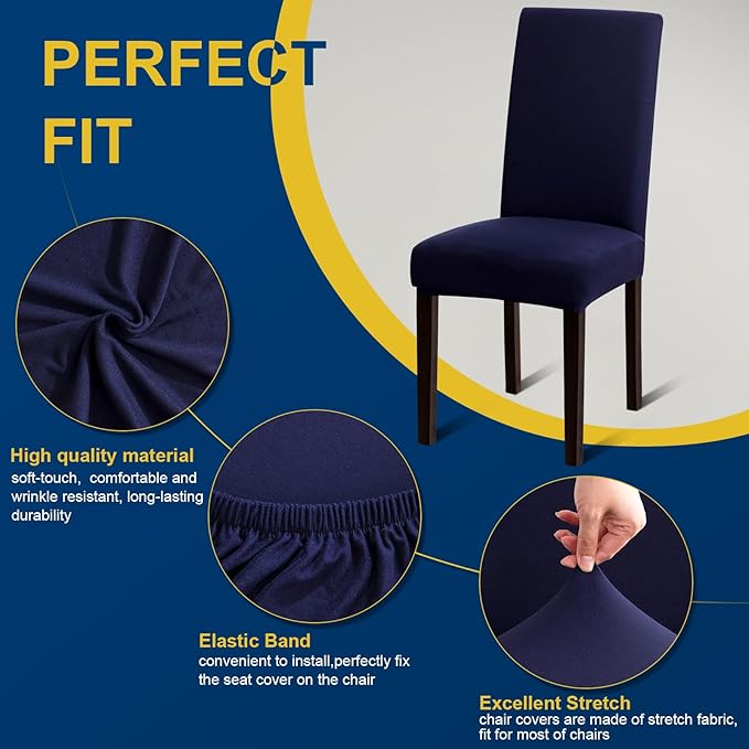 Chair Covers, Stretch Kitchen Chair Covers/Dining Room Chair Covers Set of 8,...