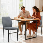 Dining Chairs Set of 4, Upholstered Wooden Dining Room Chairs, Mid Century Modern Fabric Kitchen Chair with Metal Legs Chenille Fabric for Kitchen/Restaurant/Hotel- Dark Gray (Only Chairs)