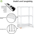 450 lbs Wire Storage Shelving 3-Tier Utility Shelving Unit Steel Organizer Wire Rack for Home,Kitchen,Office,White (11.8" D x 17.7" W x 26.4" H)