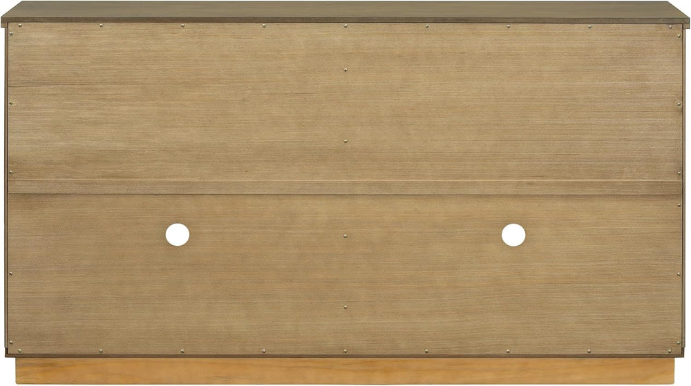 SOFTSEA Farmhouse 58" Sideboard with Adjustable Shelves, Glass Arch Buff...