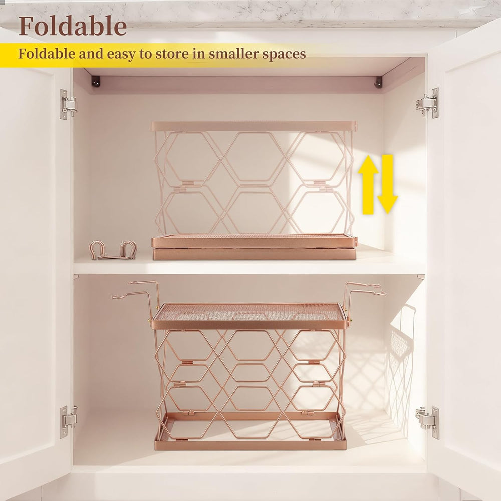 Countertop Wine Rack Organizer - Holds 6 Oversized Bottles & 4 Glasses | ...