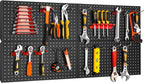 4Pcs Metal Pegboard Panels 24"x12" for Wall，Peg Boards for Garage Tools Pegboard Storage Organizer for Workbench, Shop,Bathroom,Office and Gaming Setup (Black, 24" x 12")