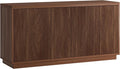 Henn&Hart Fluted TV Stand for TVs up to 55'' with 3 Swing Out Ribbed Doors and Adjustable Shelves for Living Room, Family Room, or Office, Medium Walnut