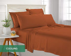 Queen Sheets by Pure Bamboo, Genuine 100% Organic Viscose Derived from Bamboo Bed Sheet Set, Luxuriously Soft & Cooling, Double Stitching, Lifetime Quality Promise (Queen, Terracotta)