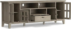 SIMPLIHOME Artisan TV Stand - 72 inch Wide Solid Wood Media Console in Distressed Grey, Contemporary Entertainment Center for Living Room for TVs up to 80 Inches with Drawers and Cable Management