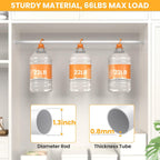 2 Pack Closet Rods for Hanging Clothes, 17-54 Inch No-Cut Stepless Adjustable Closet Rod, 1.3 Inch Heavy Duty Metal Closet Hanging Rod with Brackets, White Closet Bar for Closet, Laundry Room, RV