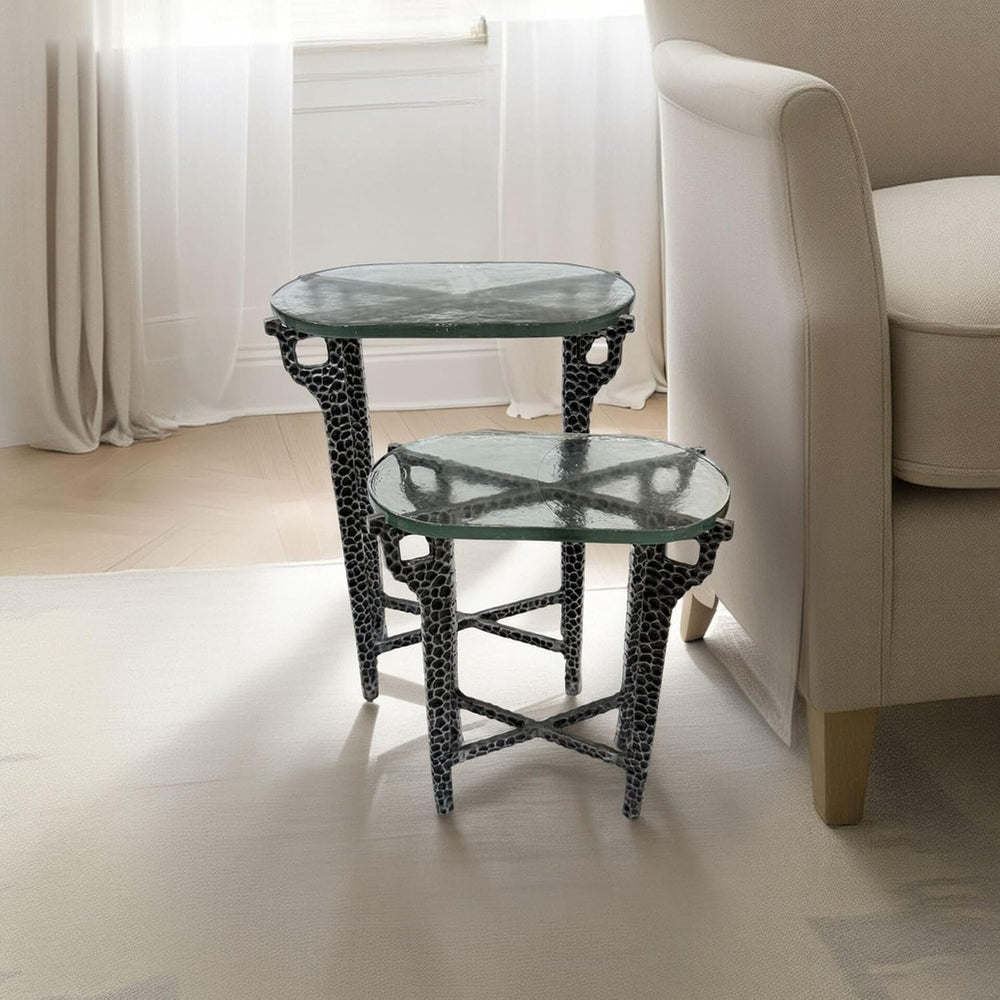 Carolina Chair & Table Ignis Nesting Table, 26" Recycled Glass &...