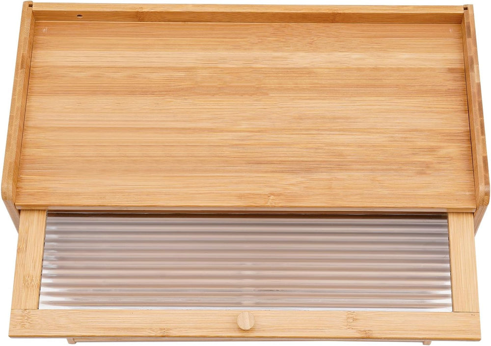 2 Tier Bamboo Countertop Pantry, Kitchen Countertop Flatware Storage Cabinet ...