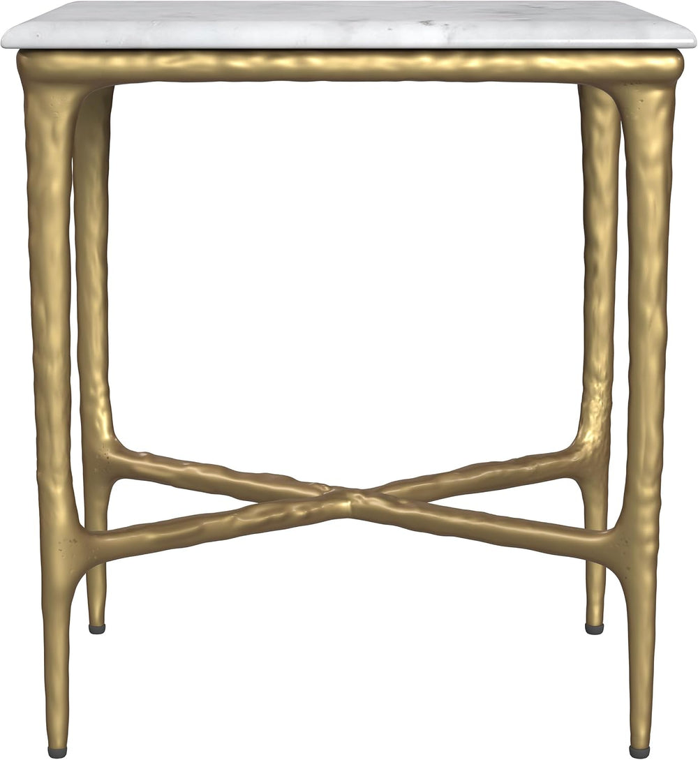 Coaster Home Furnishings Baldwin Rectangular Marble Top Side Table White and ...
