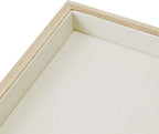MOOCA 2 Pcs Bamboo Jewelry Display Tray, Presentation Tray, Organizer for Rings, Necklaces, Earrings, and Accessories, Beige Color, 14" W x 9.6" D x 1.2" H