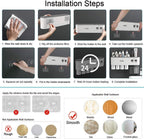 Toothbrush Holders Wall Mounted, Toothbrush Holder with Automatic Toothpaste Dispensers, 6 Brush Slots, 3 Magnetic Cups,1 Cosmetic Drawer Organizer and 1 Large Storage Tray