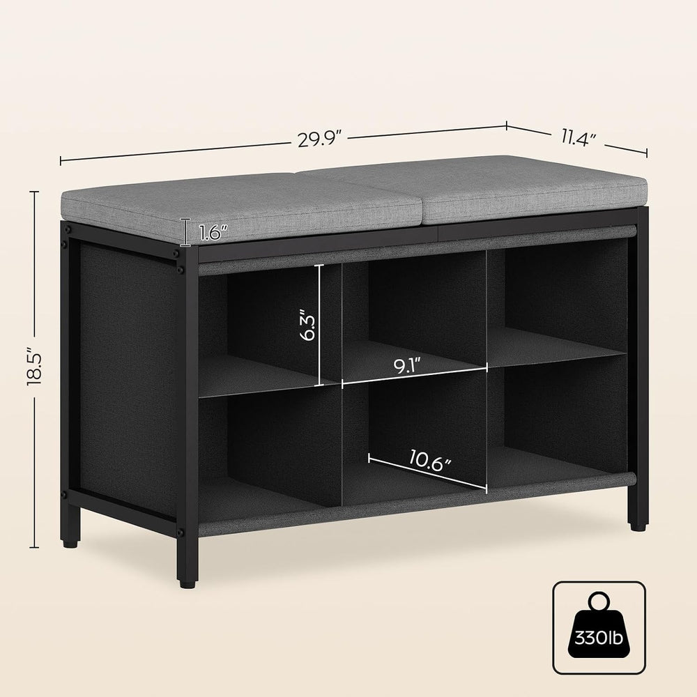 YATINEY Shoe Storage Bench with Cushion, Entryway Bench, Shoe Rack with Padde...