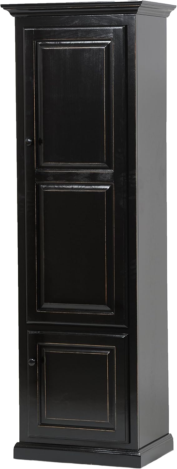 American Heartland Poplar Single Door Pantry, Antique Black