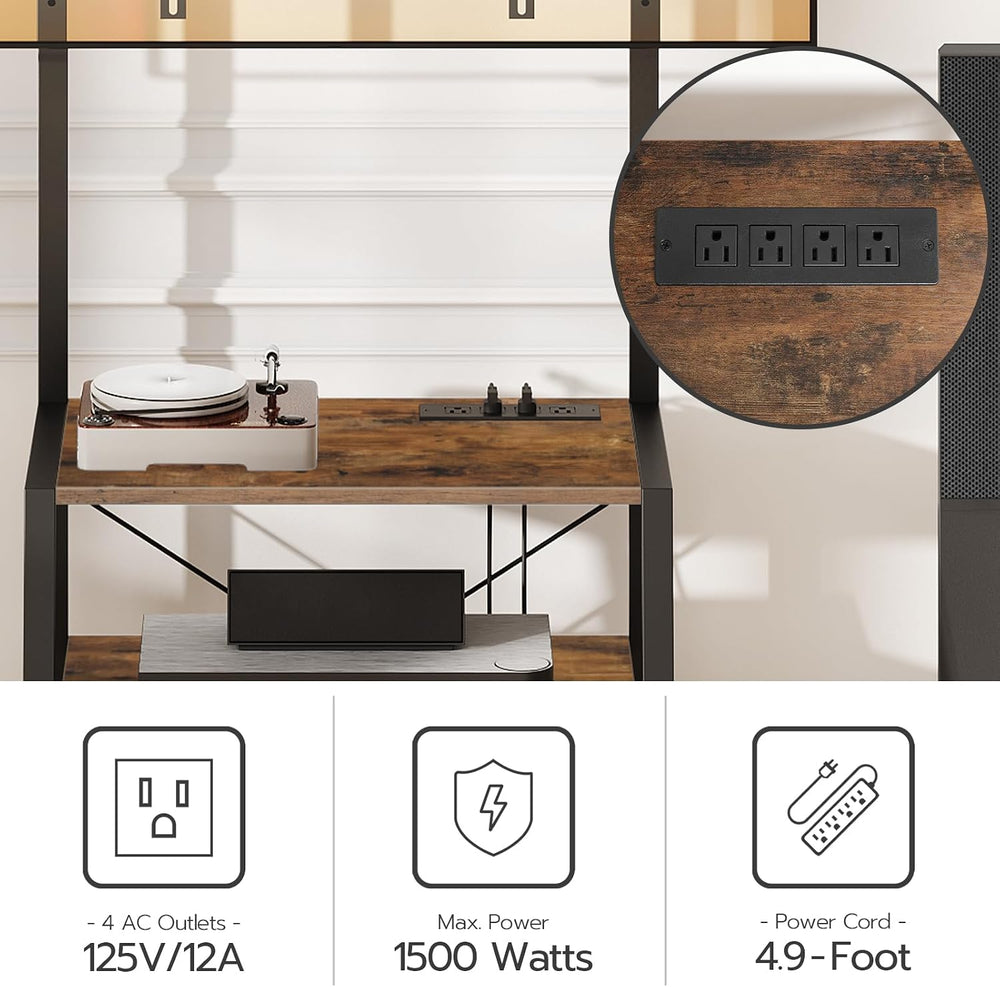 HOOBRO Rolling TV Stand with Mount and Power Outlet Up to 55 inch TV, Corner ...