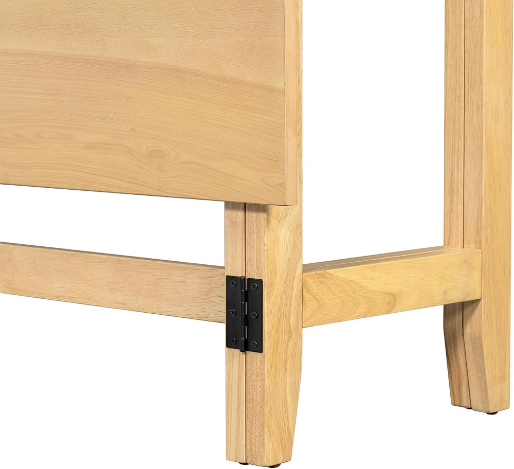 Knocbel Farmhouse 2-4 Person Rectangular Folding Dining Table, Wooden Kitchen...