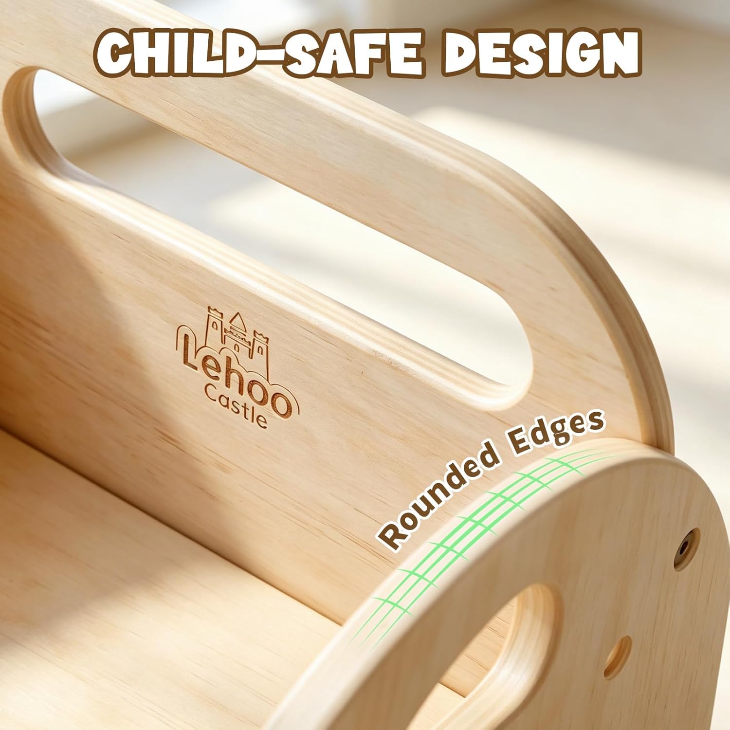 Lehoo Castle Montessori Weaning Table and Chair Set for Toddler Age 1-3, Adjustable Height Wooden Baby Activity Furniture for Self-Feeding, Drawing, Learning and Play